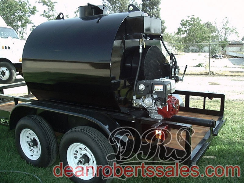 CUSTOM SEALCOAT SKIDS, TRAILERS AND TANKS BY DEAN ROBERTS SALES.